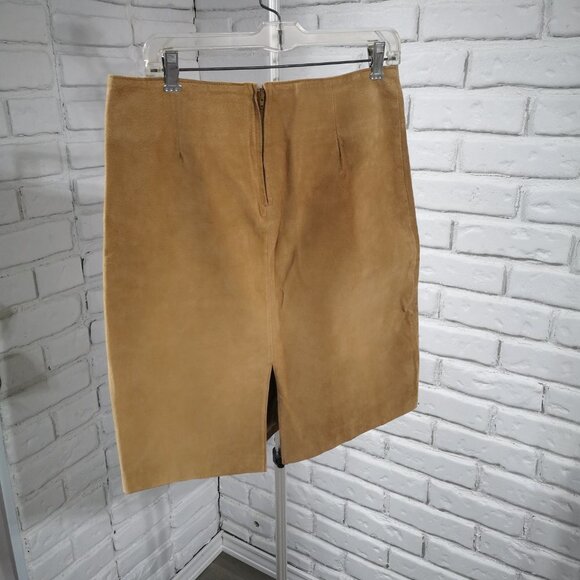 Smart Set Ladies Tan Fully Lined Size 9 Suede Skirt - Picture 2 of 10